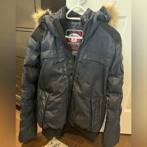 Men’s Pajar Down Filled Bomber Jacket/Coat in size Small/Navy Blue